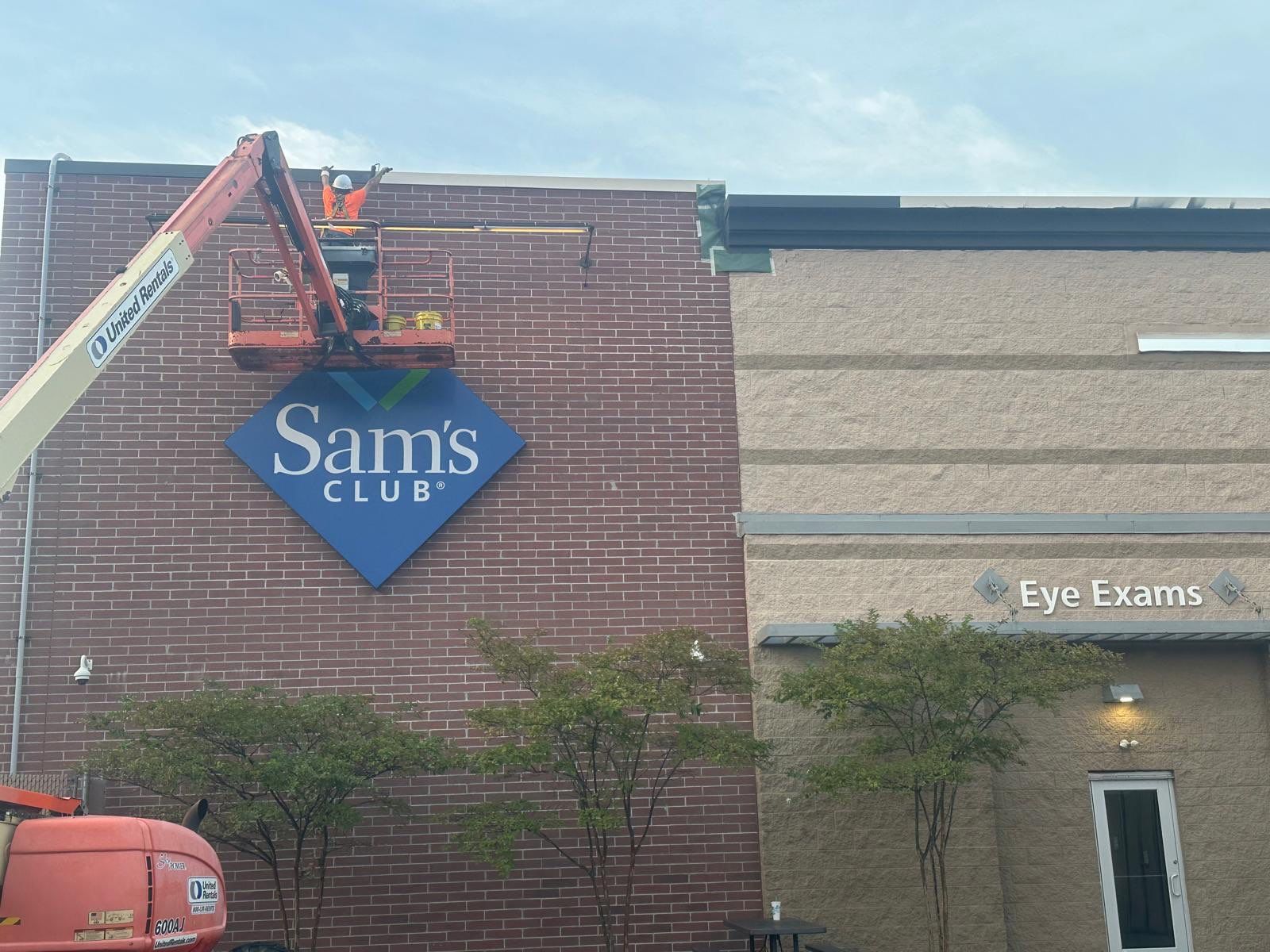 CTX lift and painting operations at Sam's Club SC6976 in Wake Forest, North Carolina